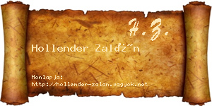 Hollender Zalán névjegykártya