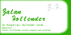 zalan hollender business card